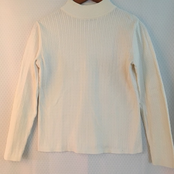Long sleeve cream mock turtleneck sweater - Picture 1 of 3